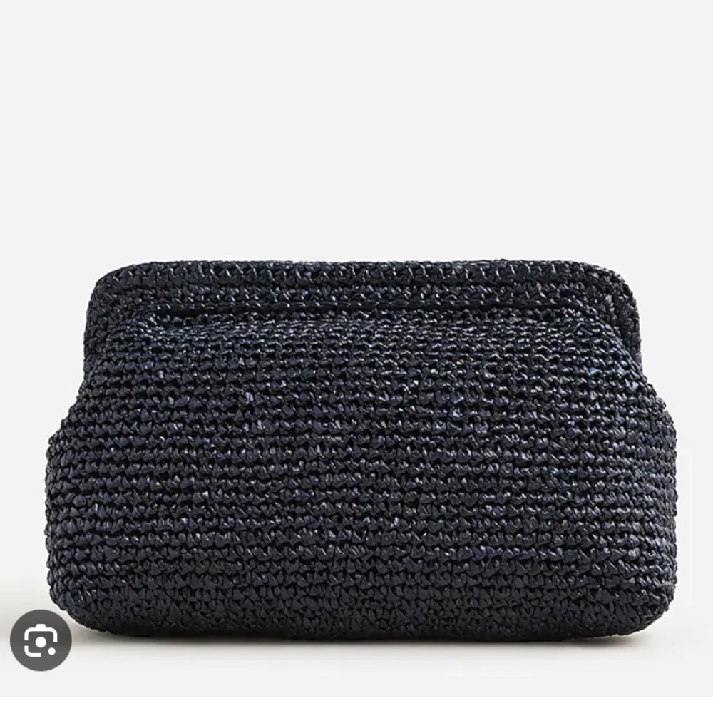 JCrew Portofino hand-knotted faux-raffia clutch NWT